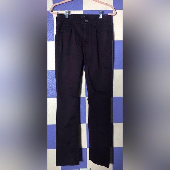 NWOT 7 For All Mankind Jen 7 Sateen Slim Straight Leg Jeans in Plum - Picture 5 of 8